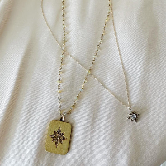 iwona ludyga opal gold star pendant necklace floor sample
