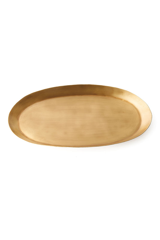 fog linen work brass oval tray medium
