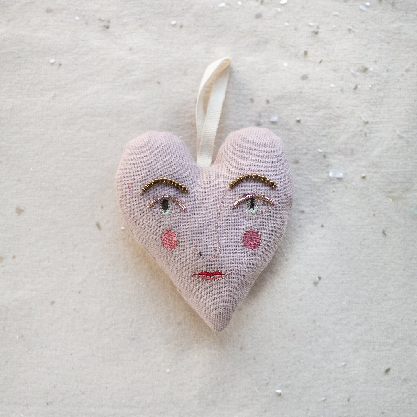 skippy cotton handsome heart lavender scented ornament
