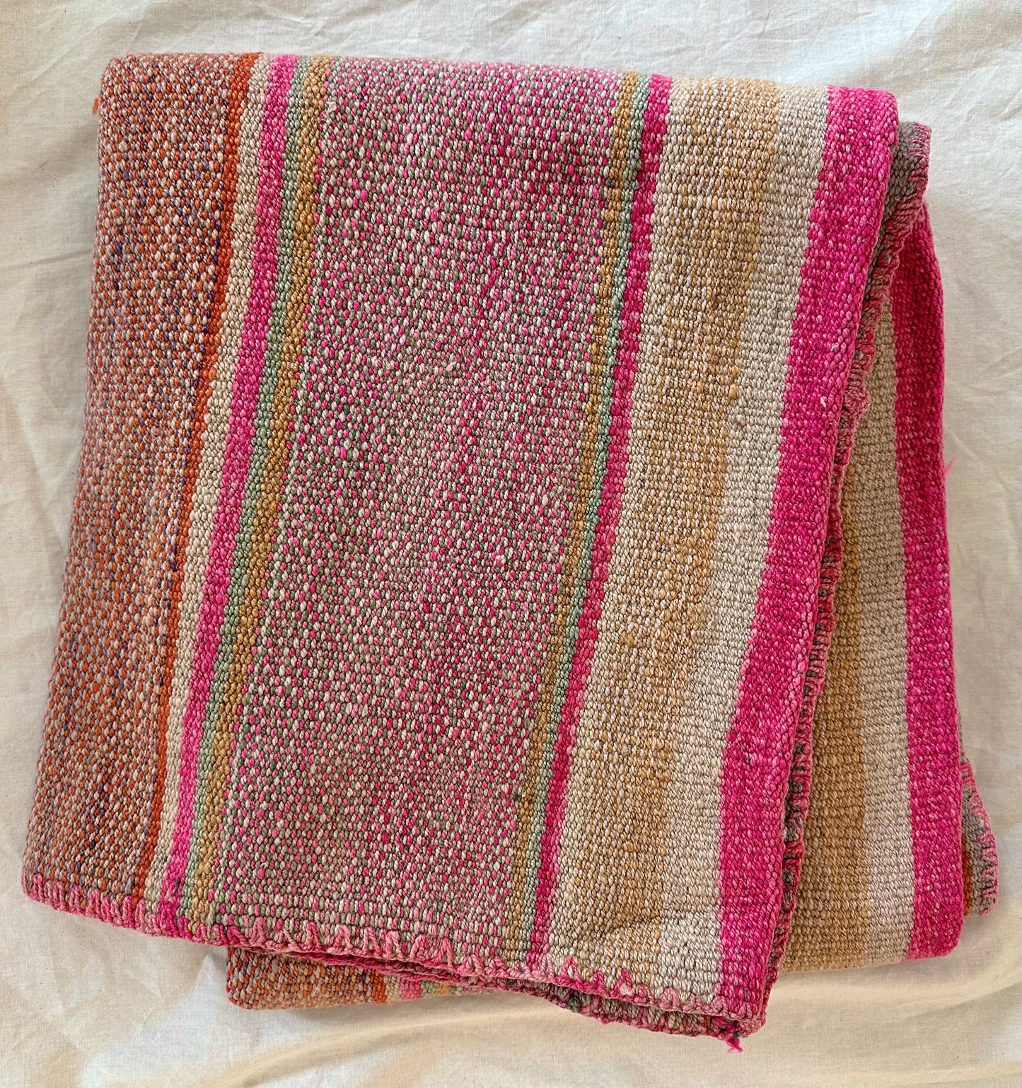 handwoven vintage peruvian wool frazada